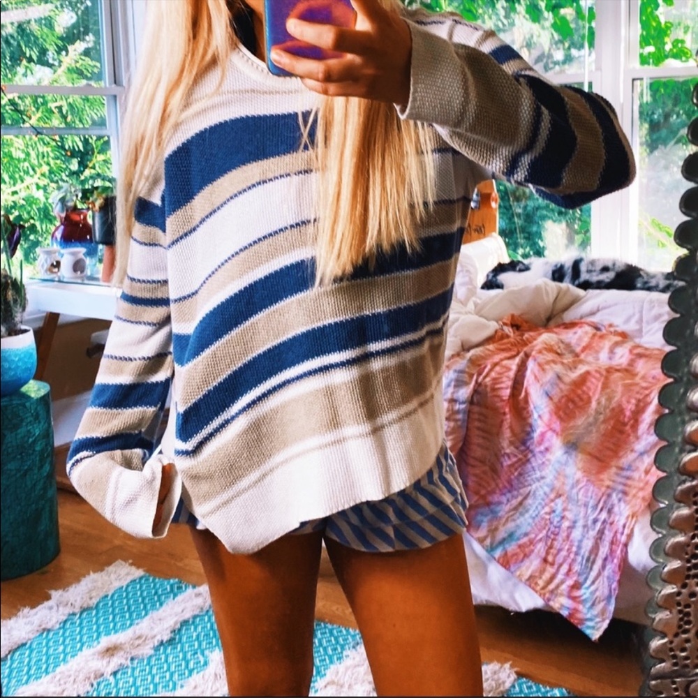 Cool Grey Anahi Colorblock Striped Sweater 🌈
